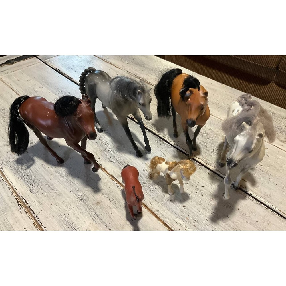 Mix Lot Of 6 Breyer & Marchon Horses & Ponies Collectibles